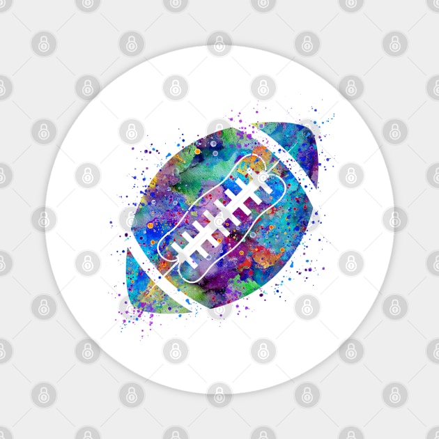 American Football Ball Watercolor Magnet by LotusGifts